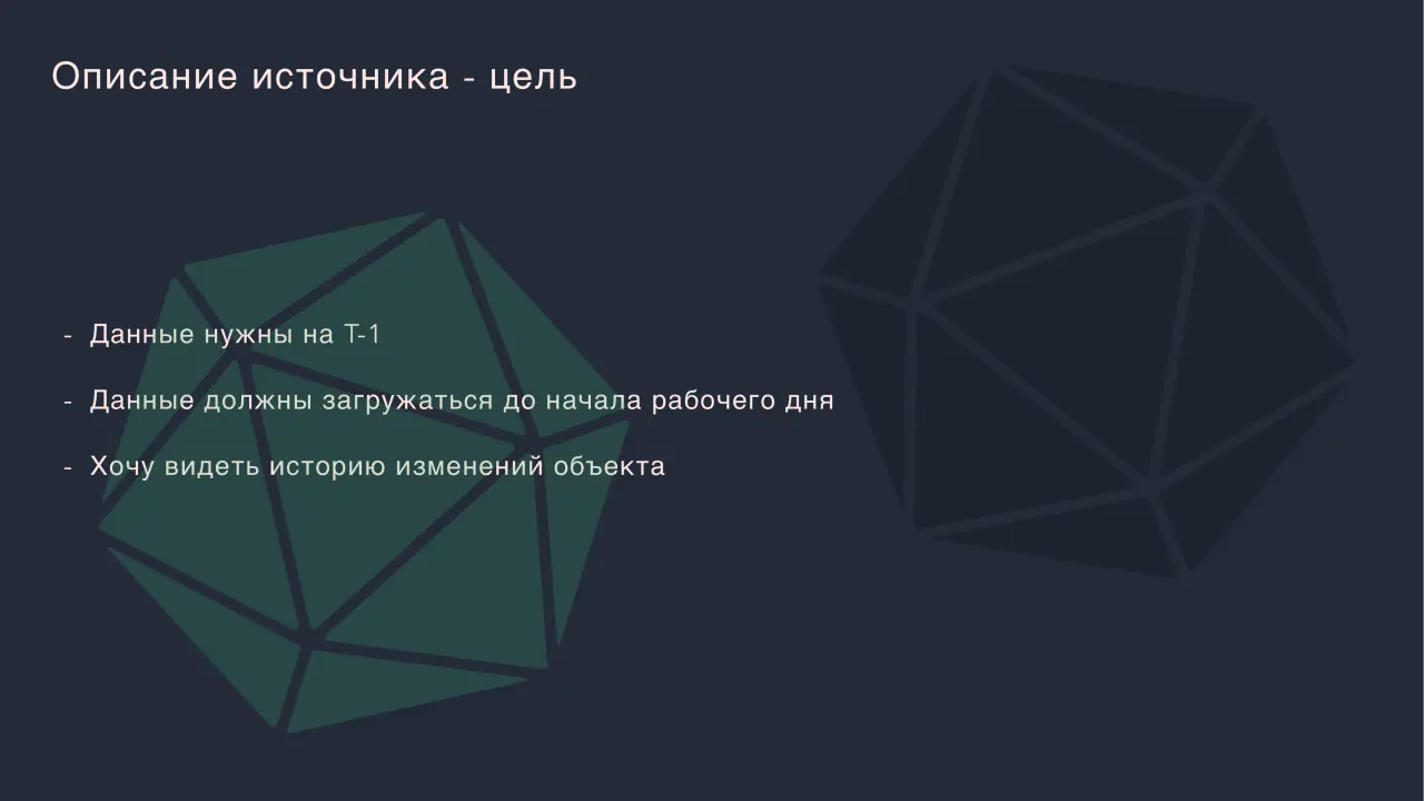 Слайд 14: Данные нужны на T-1
