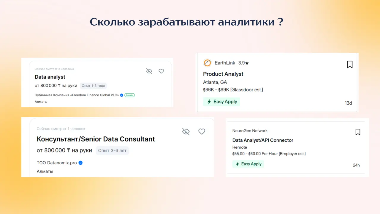 Слайд 8: Сколько зарабатывают аналитики ?